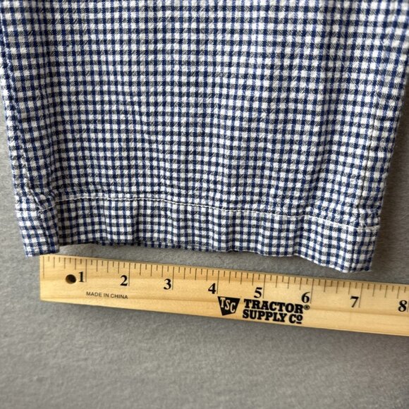 Free People Kate Gingham Pants Size Medium Blue White‎ 100% Cotton Straight Leg - Picture 4 of 10